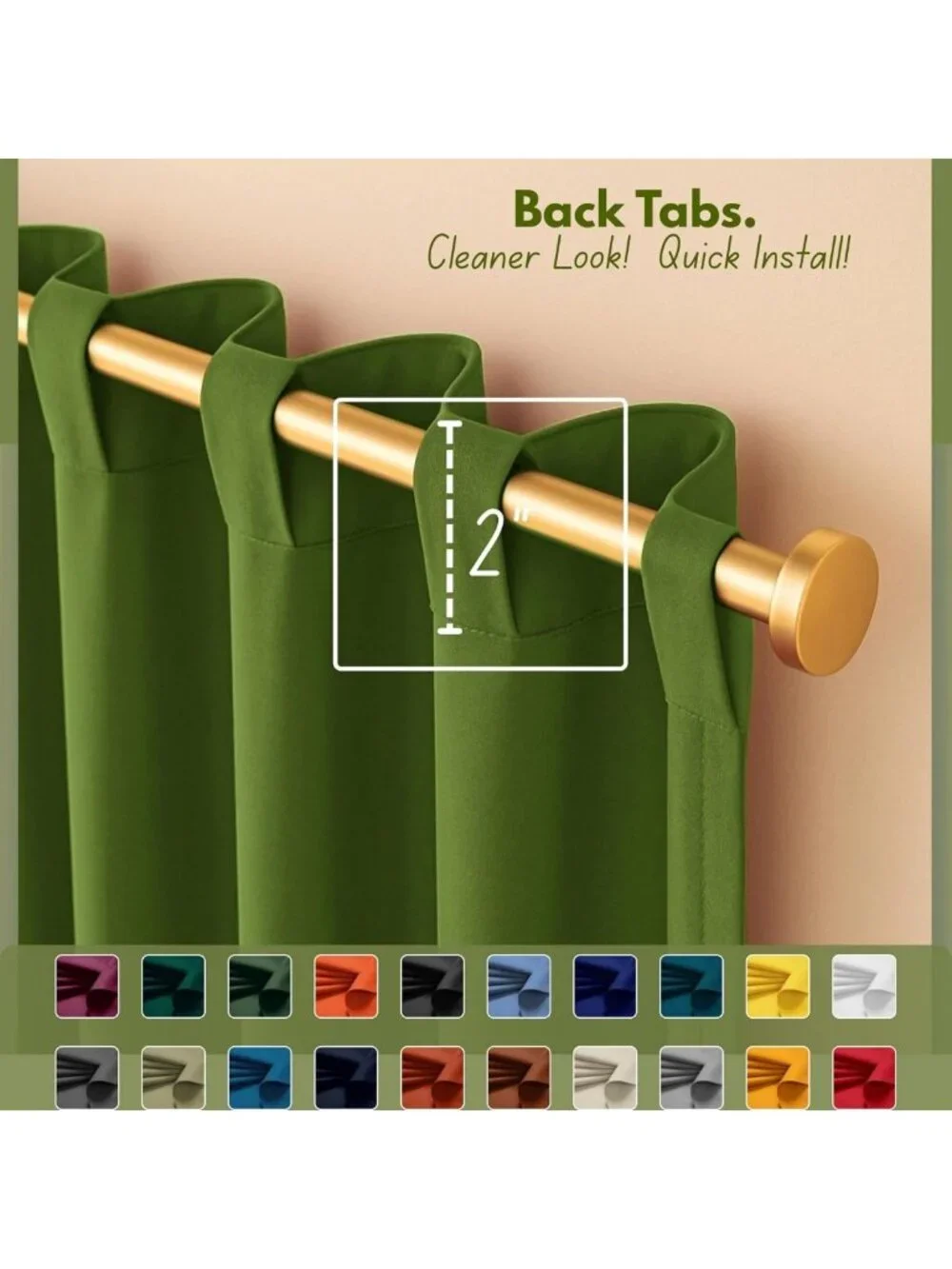 Mint Green 100% Cotton Curtain Panels 54
